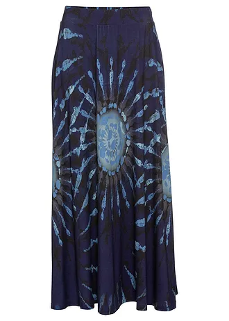 Fustă din jerse din viscoză fluidă • albastru întunecat/albastru pudră /albastru jeans/albastru fumuriu/bleumarin imprimat • magazin bonprix