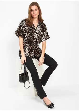 Viscose blouse met korte mouwen • luipaardprint • bonprix online shop