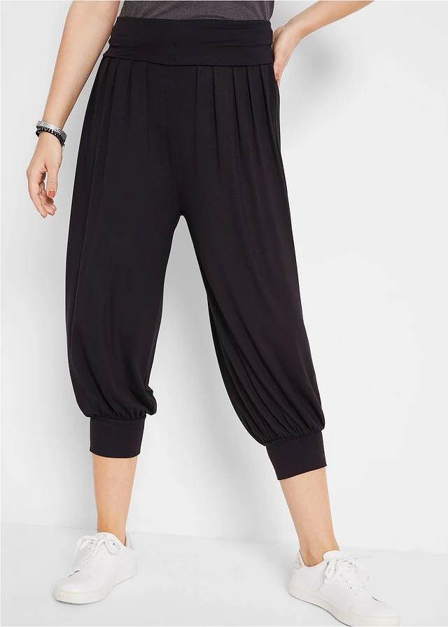 Pantalon sarouel en viscose douce et extensible • noir • product-page.page-title-suffix