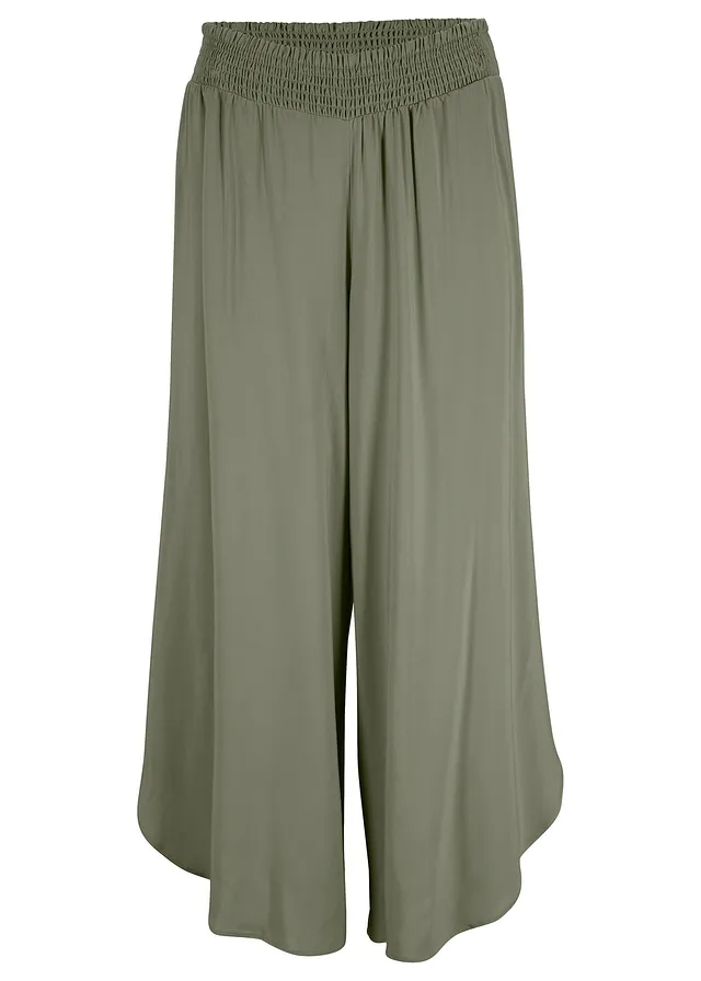 Pantaloni Culotte cu lungime peste glezne, din viscoză sustenabilă