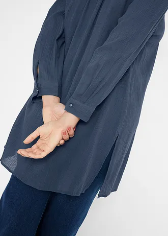 Lange tuniek van katoen • donkerblauw • bonprix online shop