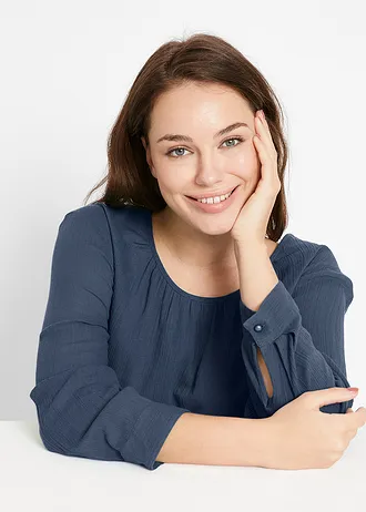 Lange tuniek van katoen • donkerblauw • bonprix online shop