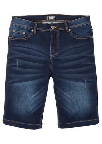 Džínové bermudy z teplákoviny, pohodlný střih Regular Fit, barva: tmavě modrý denim used