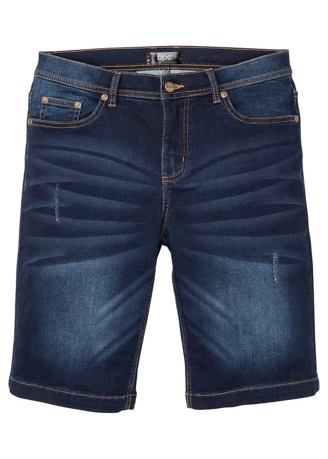 Bermuda en sweat effet jean, coupe ventre confort, regular