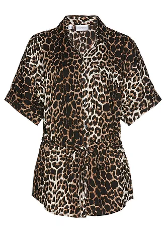 Viscose blouse met korte mouwen • luipaardprint • bonprix online shop