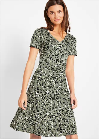 Shirtjurk in een soepele viscosemix • olijfgroen luipaardprint • bonprix online shop