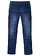Regular fit cargo stretch jeans, straight, Kleur: blauw denim