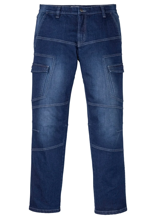 Regular fit cargo stretch jeans, straight