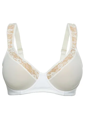 Voorgevormde beugel bh met gewatteerde bandjes, Kleur: wolwit-cappuccino