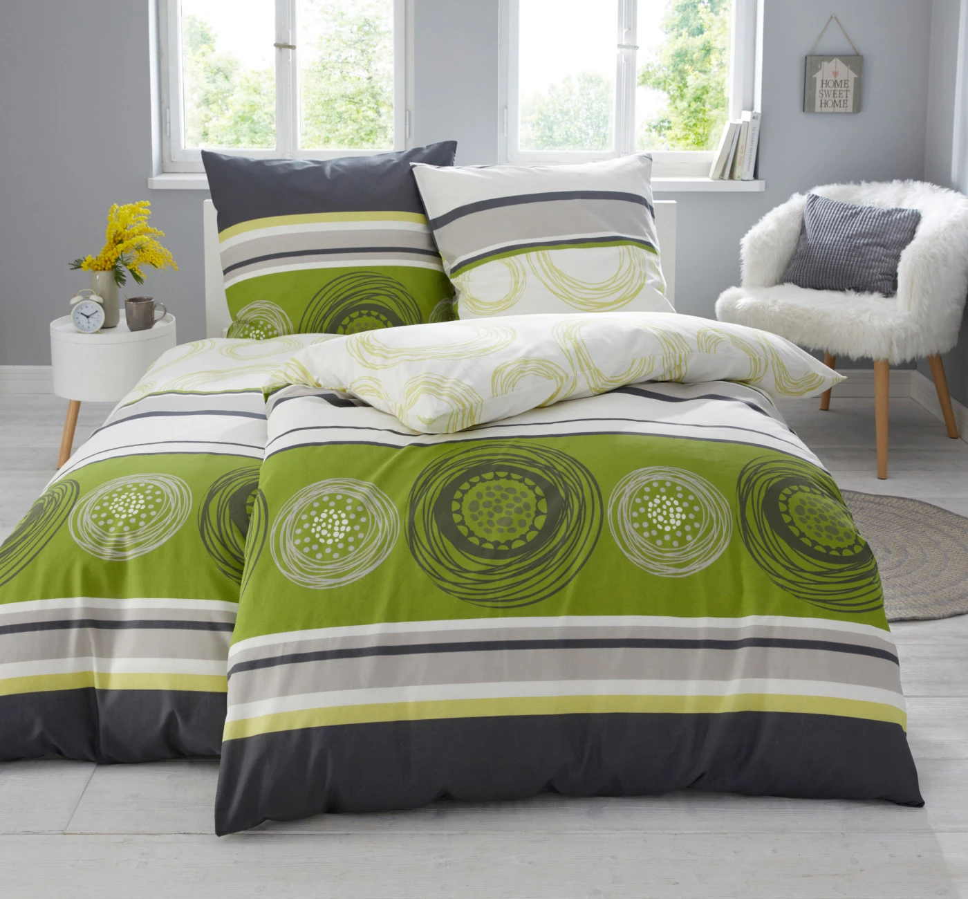 Linon dekbedovertrek • groen • bonprix online shop