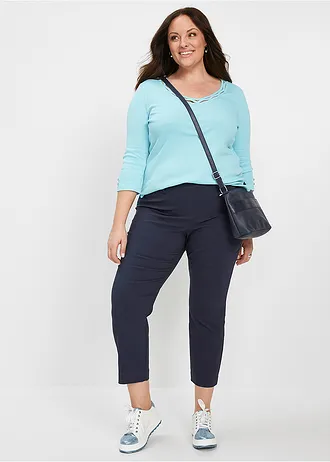 7/8 broek van bengaline, Kleur: donkerblauw