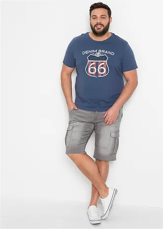 Bermudy z teplákoviny, Regular Fit, barva: světle šedý denim