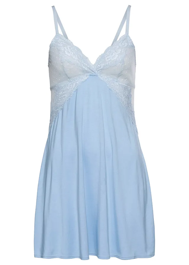 Neglijeu din viscoză • bleu • magazin bonprix