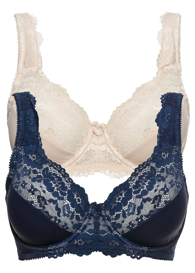 Minimizer bh (set van 2), Kleur: donkerblauw+sandbeige