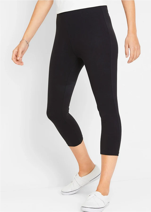 Capri legging met comfortband, Kleur: zwart