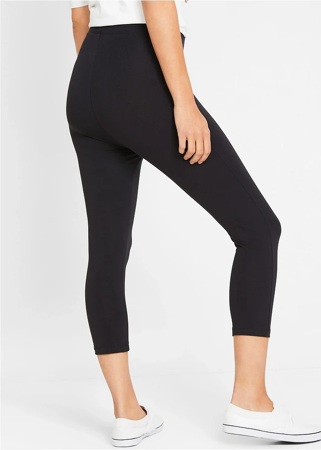 Capri legging met comfortband, Kleur: zwart