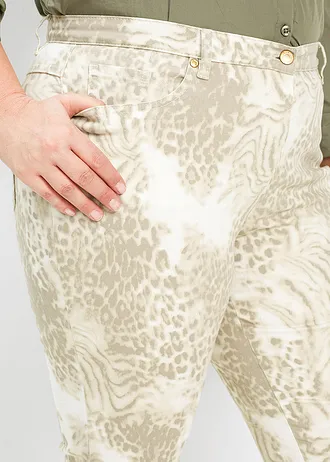 Pantalon extensible 7/8 imprimé • beige léopard plus size • Boutique bonprix