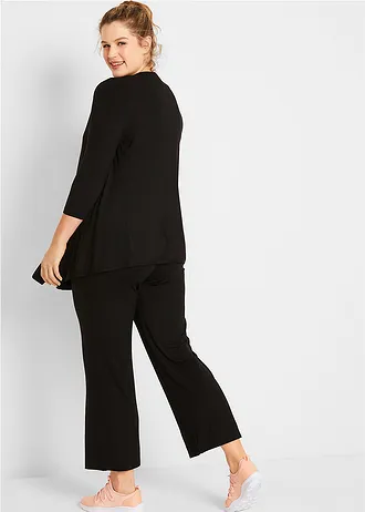 Souprava na doma (3dílná souprava), s viskózou, barva: černá