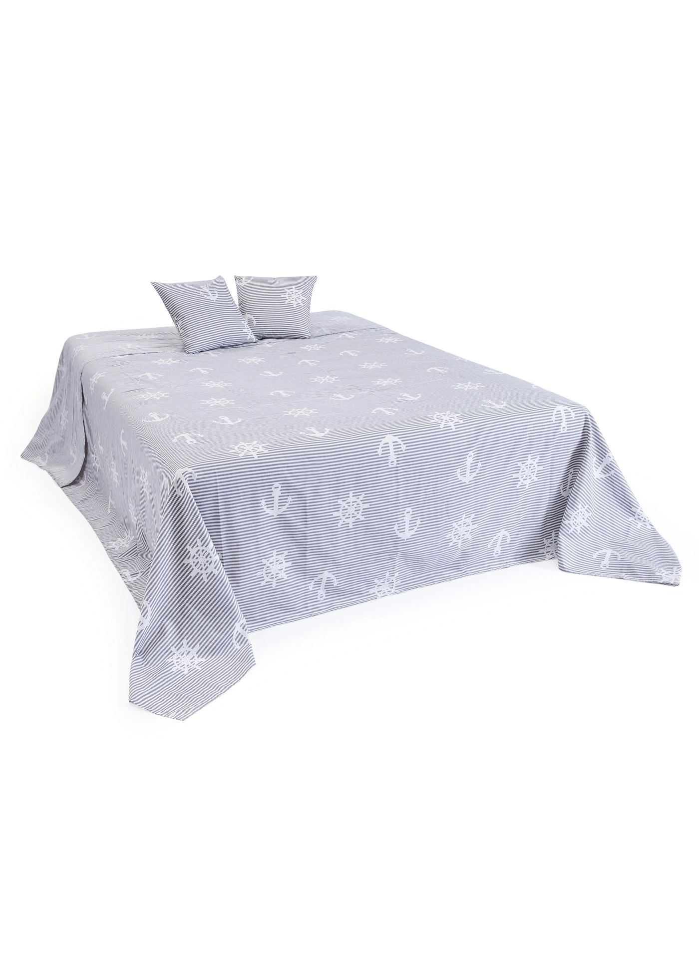 Kussenhoes met maritiem design (set van 2) • grijs/wit • bonprix online shop