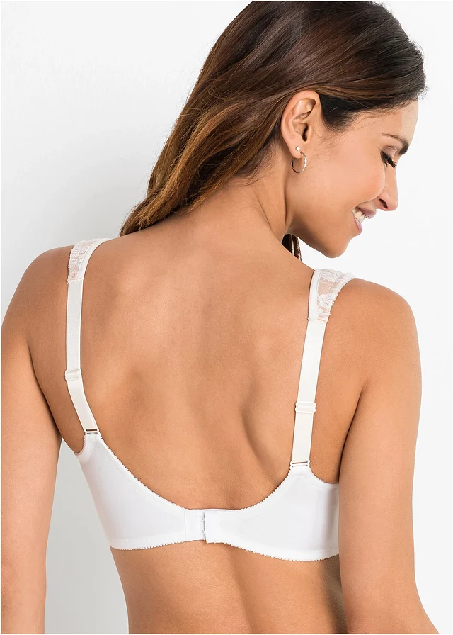 Voorgevormde beugel bh met gewatteerde bandjes, Kleur: wolwit-cappuccino