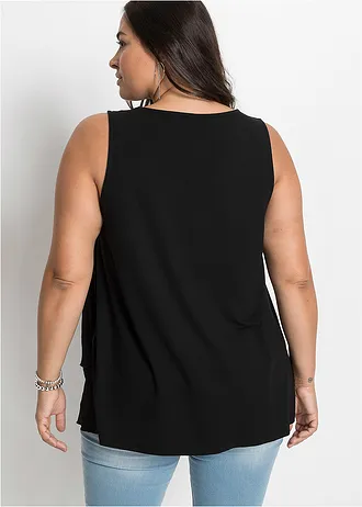 Top à encolure zippée, Couleur: noir