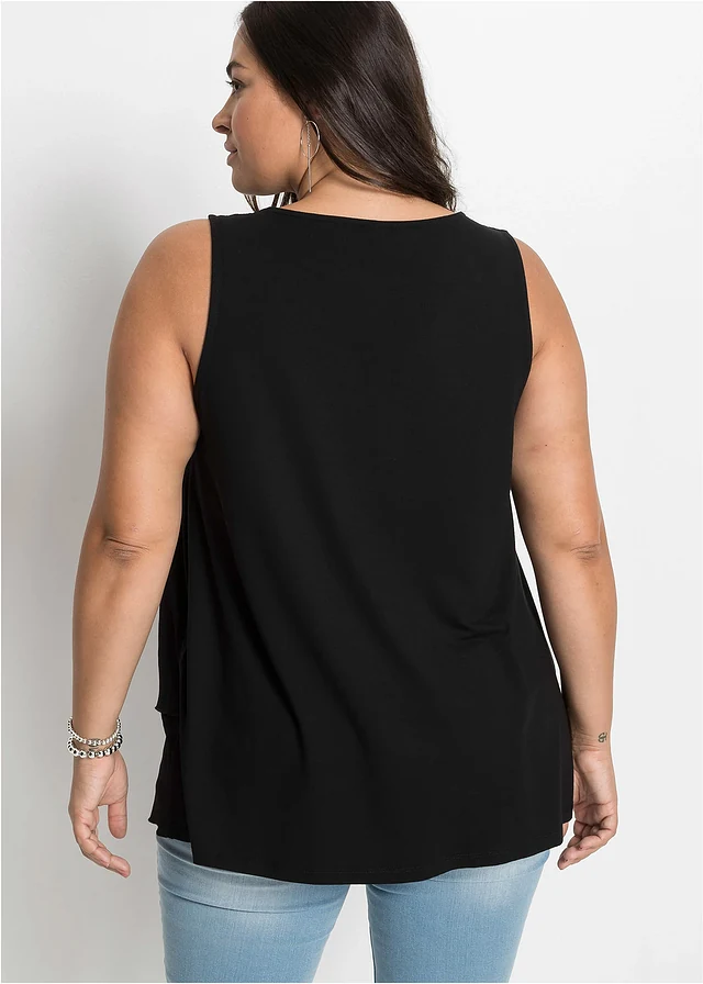 Top à encolure zippée, Couleur: noir