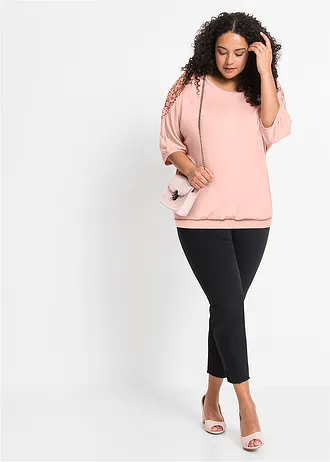 Oversized shirt in een viscosemix, Kleur: vintage roze