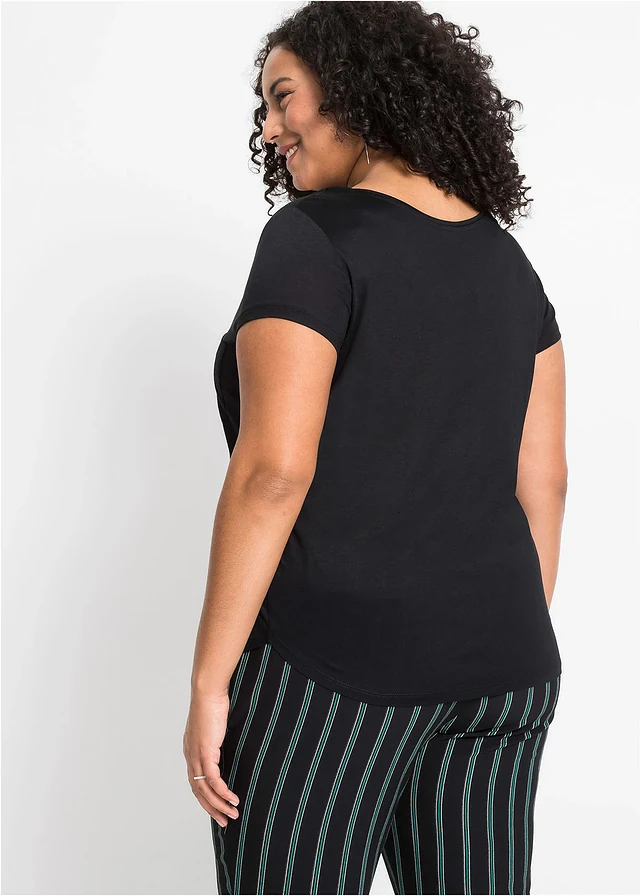 T-shirt en viscose douce, Couleur: noir