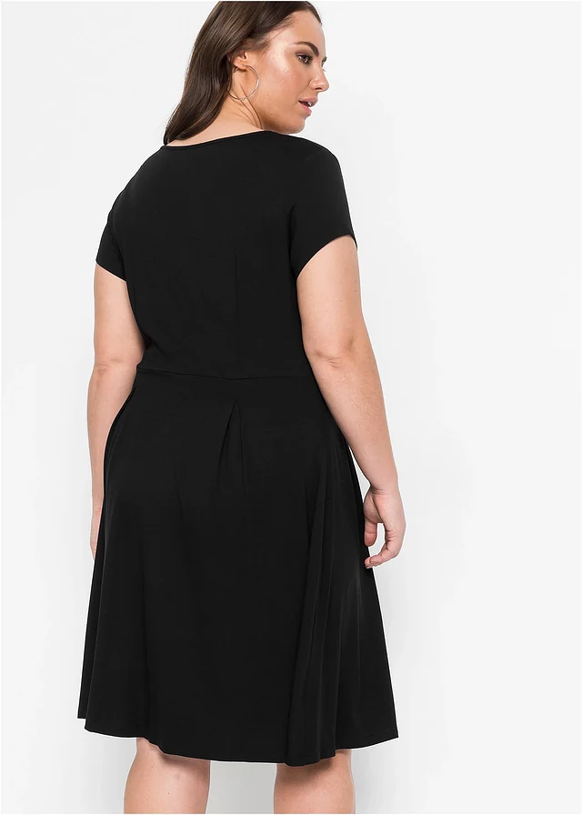 Robe en jersey viscose, Couleur: noir