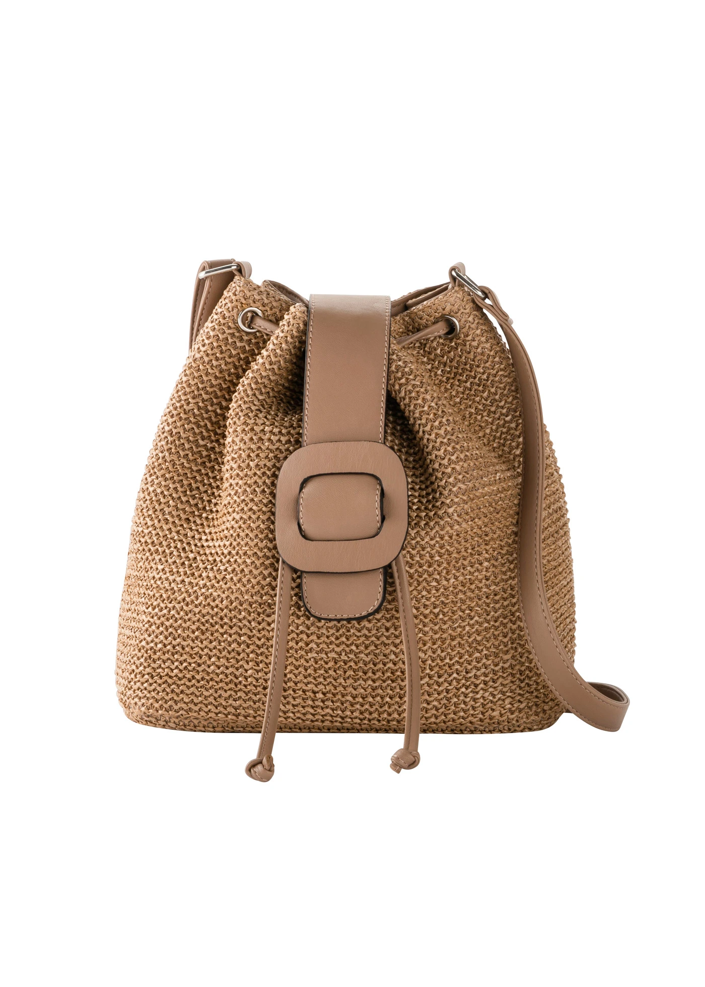 Torebka worek w optyce plecionki • kremowo-koniakowy • sklep bonprix