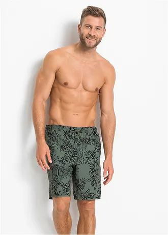 Short de bain • olive-noir imprimé • Boutique bonprix