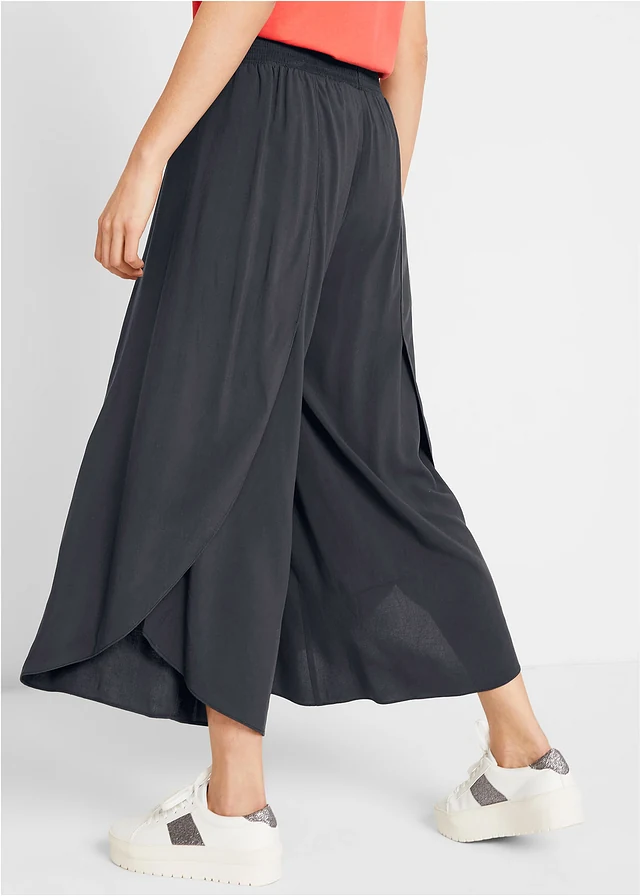Cropped culotte van zachte viscose • antraciet • product-page.page-title-suffix