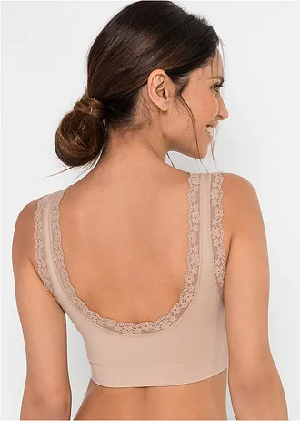 Lot de 2 brassières sans coutures Feel Comfort, Couleur: 2x beige mat