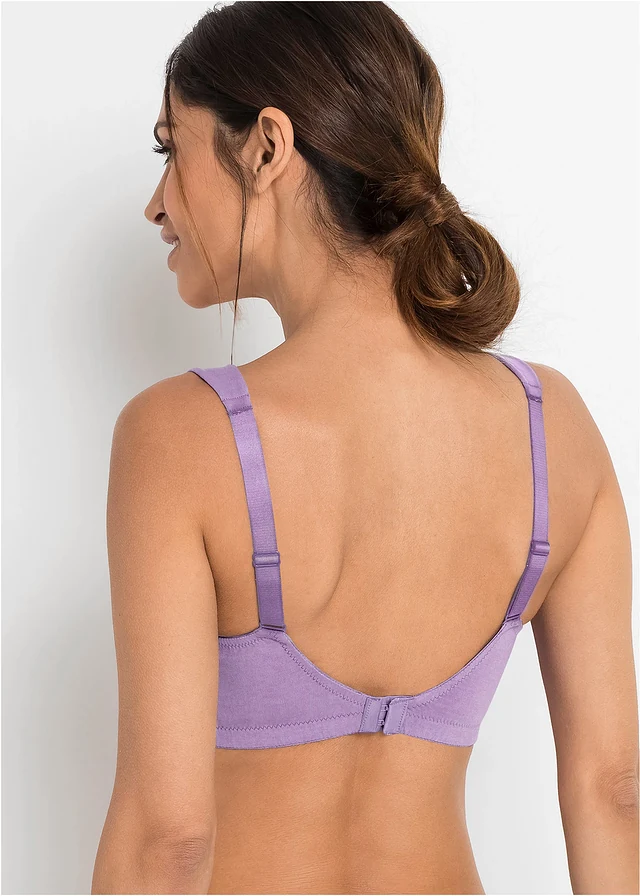 Bh zonder beugels met biologisch katoen (set van 2), Kleur: lila+sandbeige