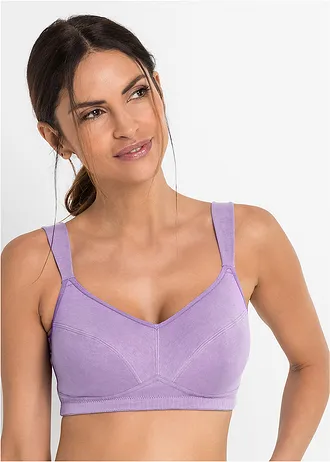 Bh zonder beugels (set van 2) met biologisch katoen, Kleur: lila+sandbeige