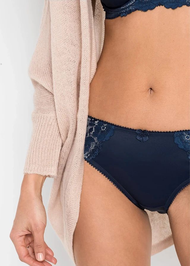 Slip met subtiel kant (set van 2) • donkerblauw+sandbeige • product-page.page-title-suffix