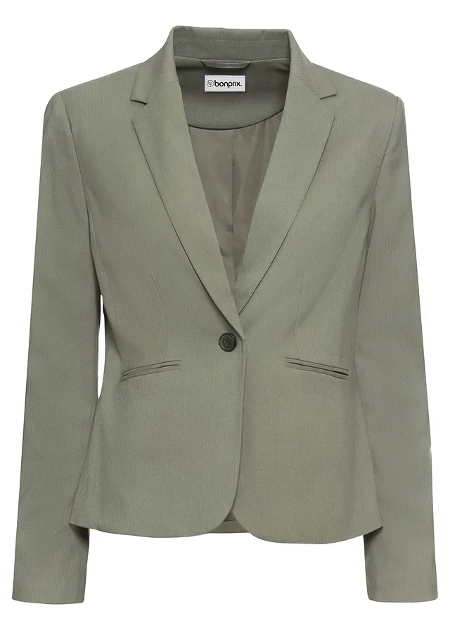 Blazer met paspelzakken, korte maten • olijfgroen • bonprix online shop