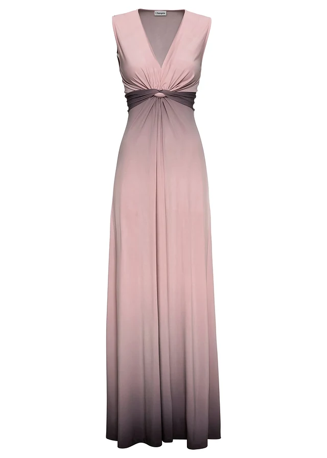 Robe drapée en jersey, Couleur: rose/gris