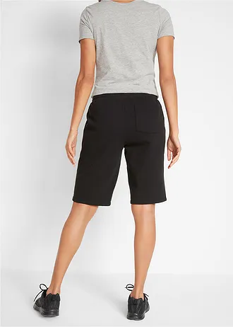Bermudy z teplákoviny z čisté bavlny, barva: černá