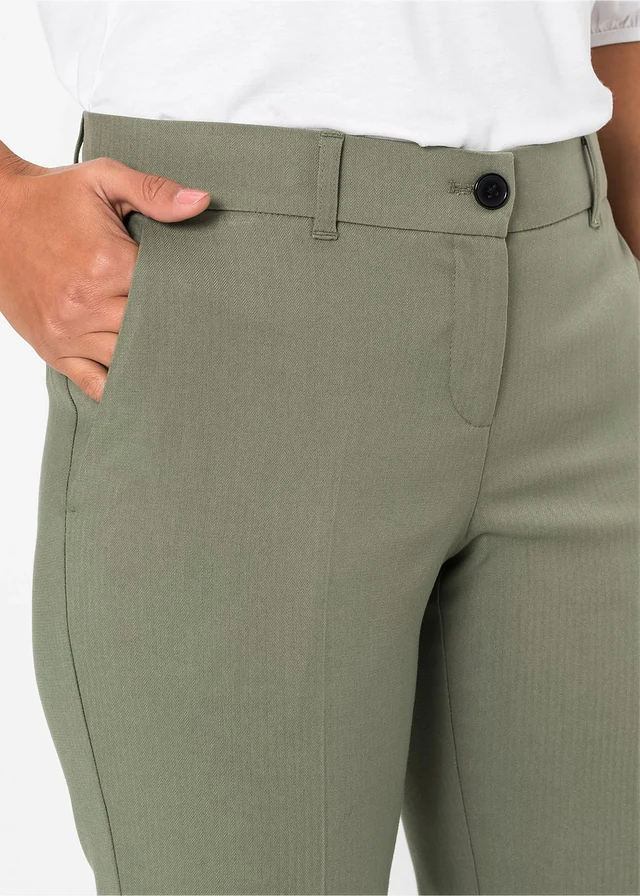 Pantaloni de costum, mărime petite • oliv • magazin bonprix
