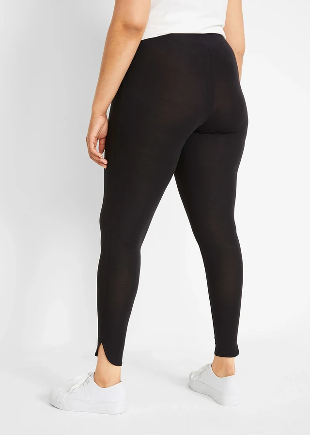 Enkellange legging, Kleur: zwart