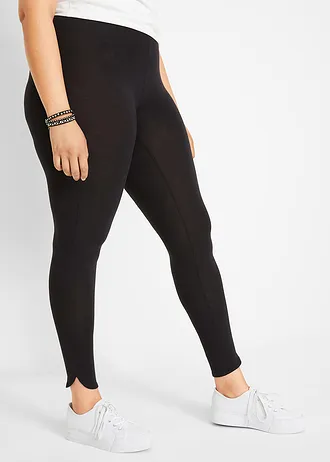 Enkellange leggings, Kleur: zwart