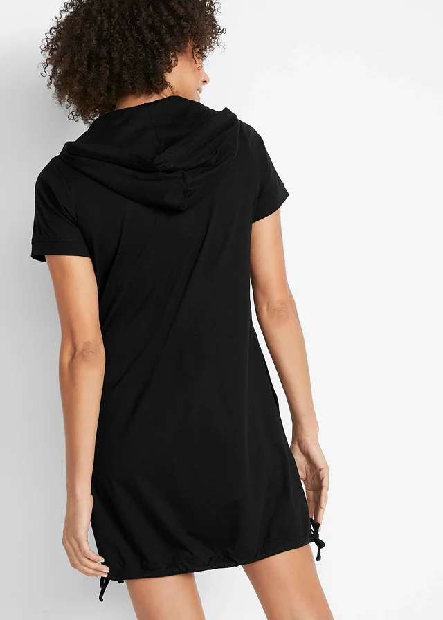 Robe T-shirt en coton, manches courtes, Couleur: noir