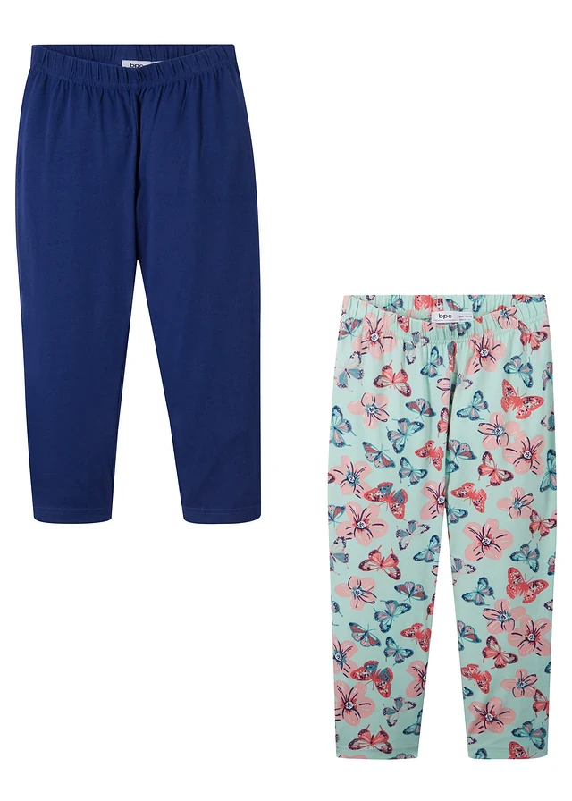 Capri legging met biologisch katoen (set van 2 • middernachtsblauw+pastelmint • product-page.page-title-suffix