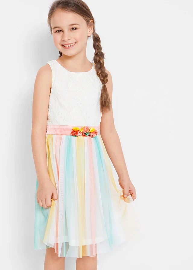Robe midi en dentelle et tulle • écru • product-page.page-title-suffix