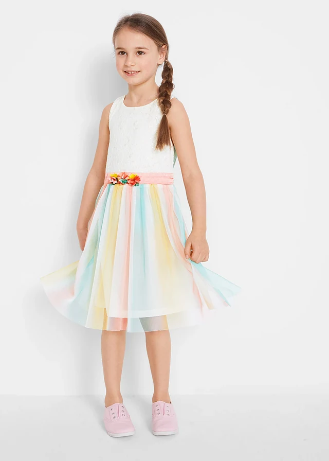 Robe midi en dentelle et tulle • écru • product-page.page-title-suffix