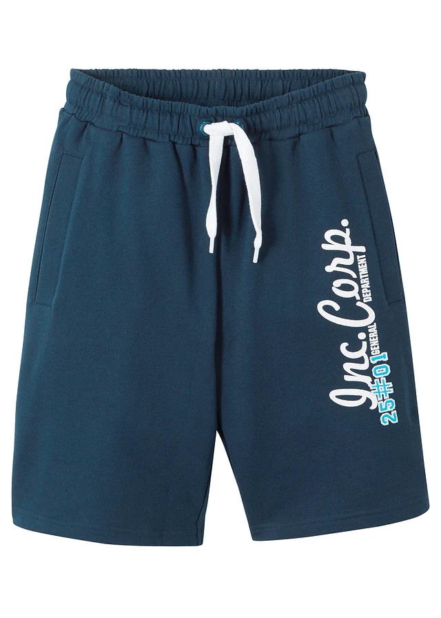 Jongens sweat bermuda van biologisch katoen, Kleur: donkerblauw