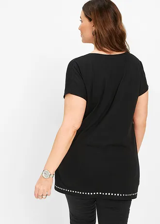 Longshirt • zwart-zilver plus size • bonprix online shop