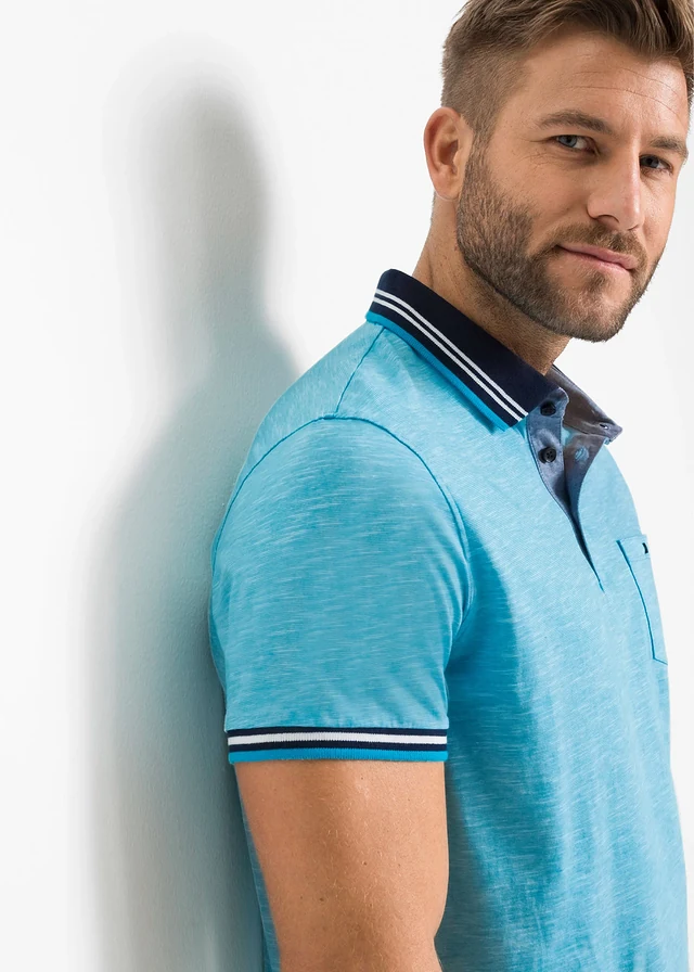 Polo 100% coton • turquoise chiné • product-page.page-title-suffix