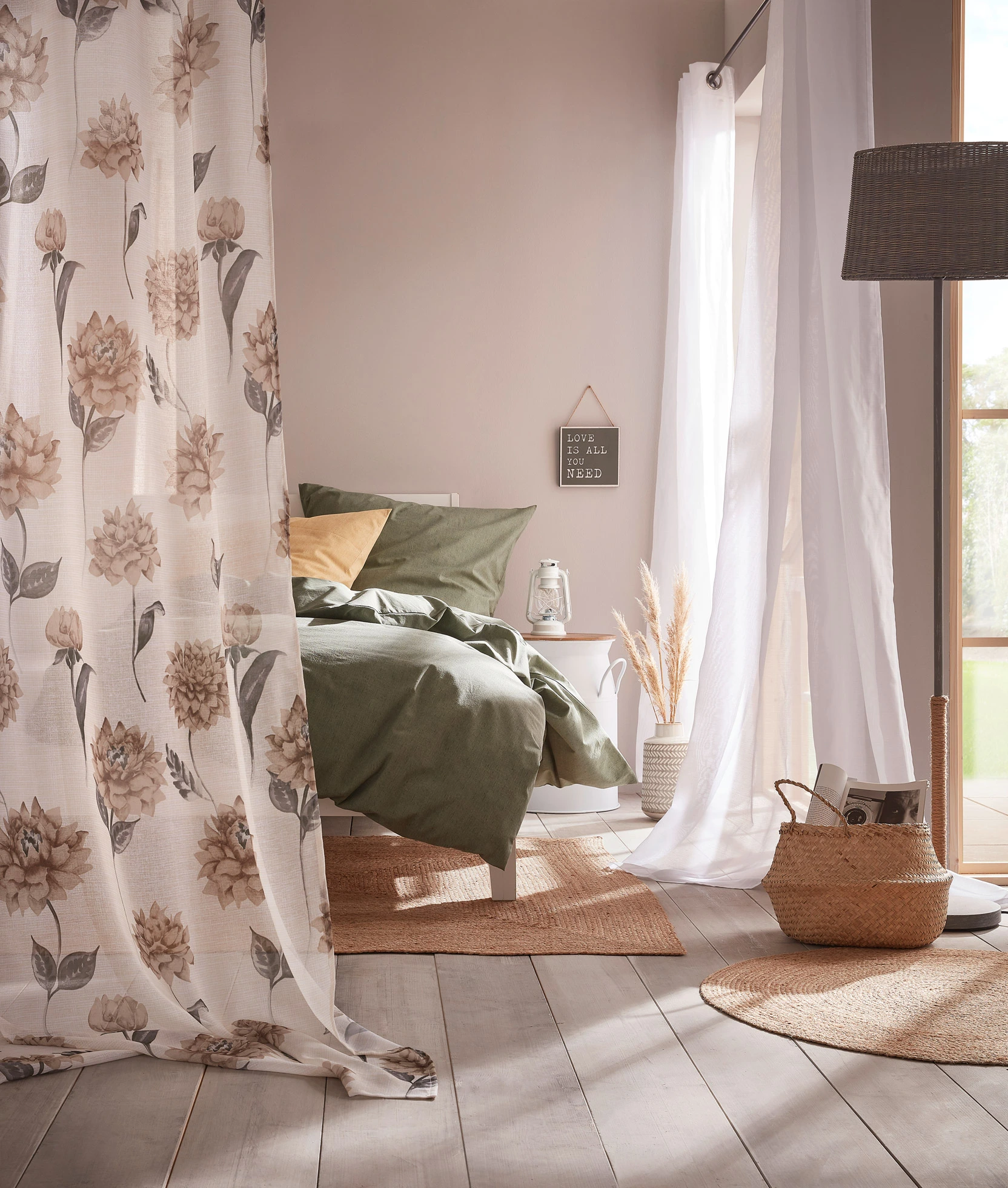 Dekbedovertrek in linnen look • olijfgroen • bonprix online shop